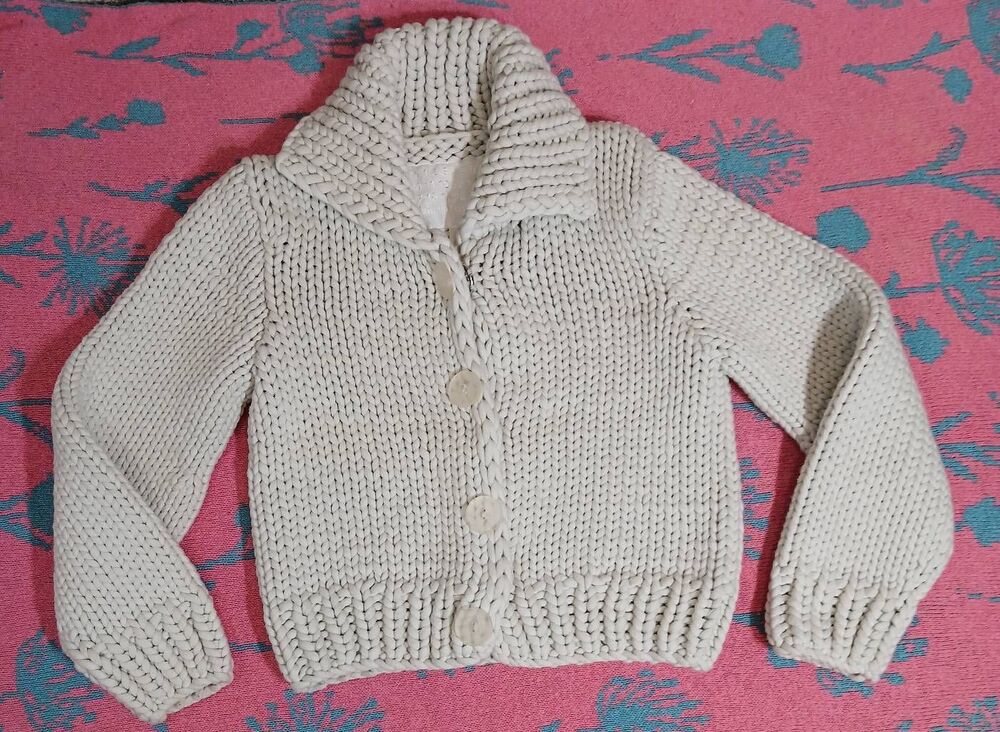 Maison Martin margiela h&m womens xsmall chunky knit sweater cream white cotton